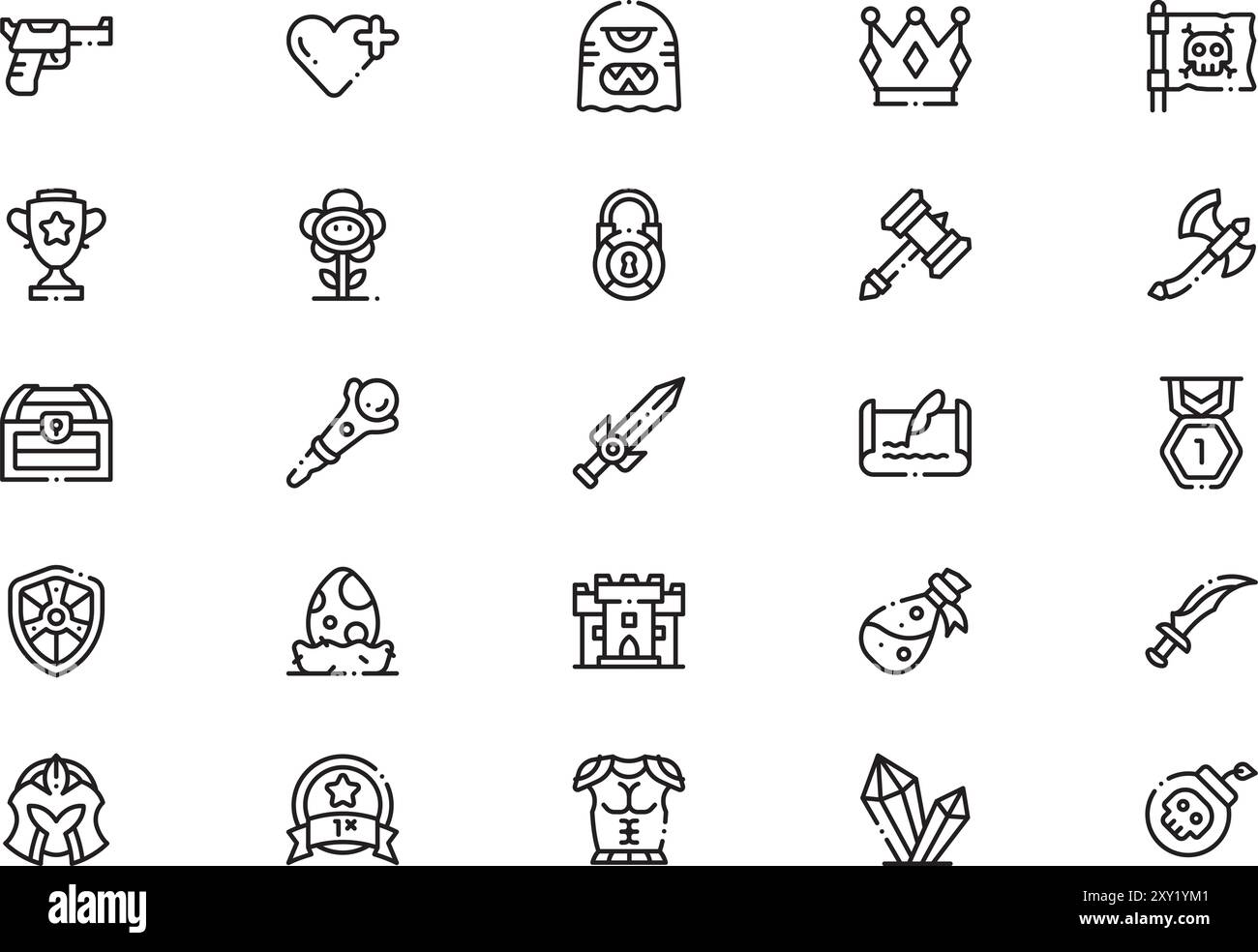 Videogame elements icons collection is a vector illustration with ...