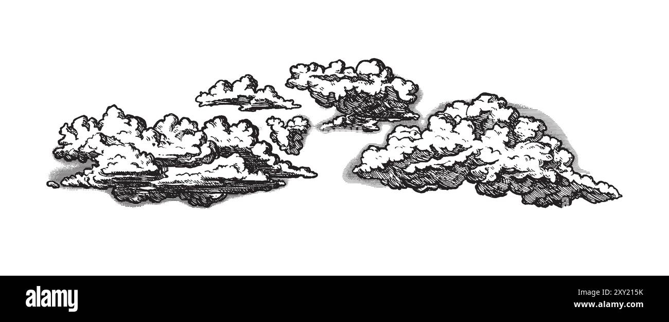 Cartoon clouds Black and White Stock Photos & Images - Alamy