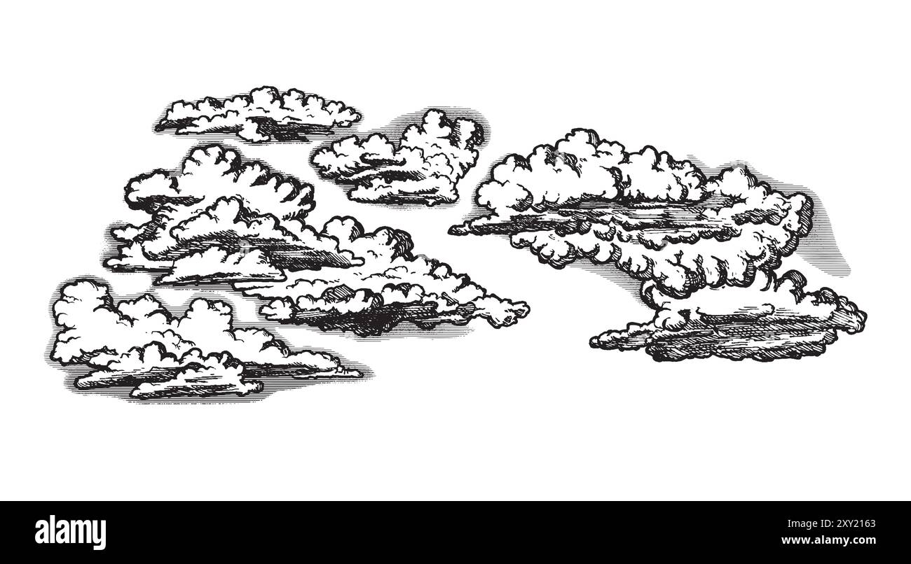 Cartoon clouds Black and White Stock Photos & Images - Alamy