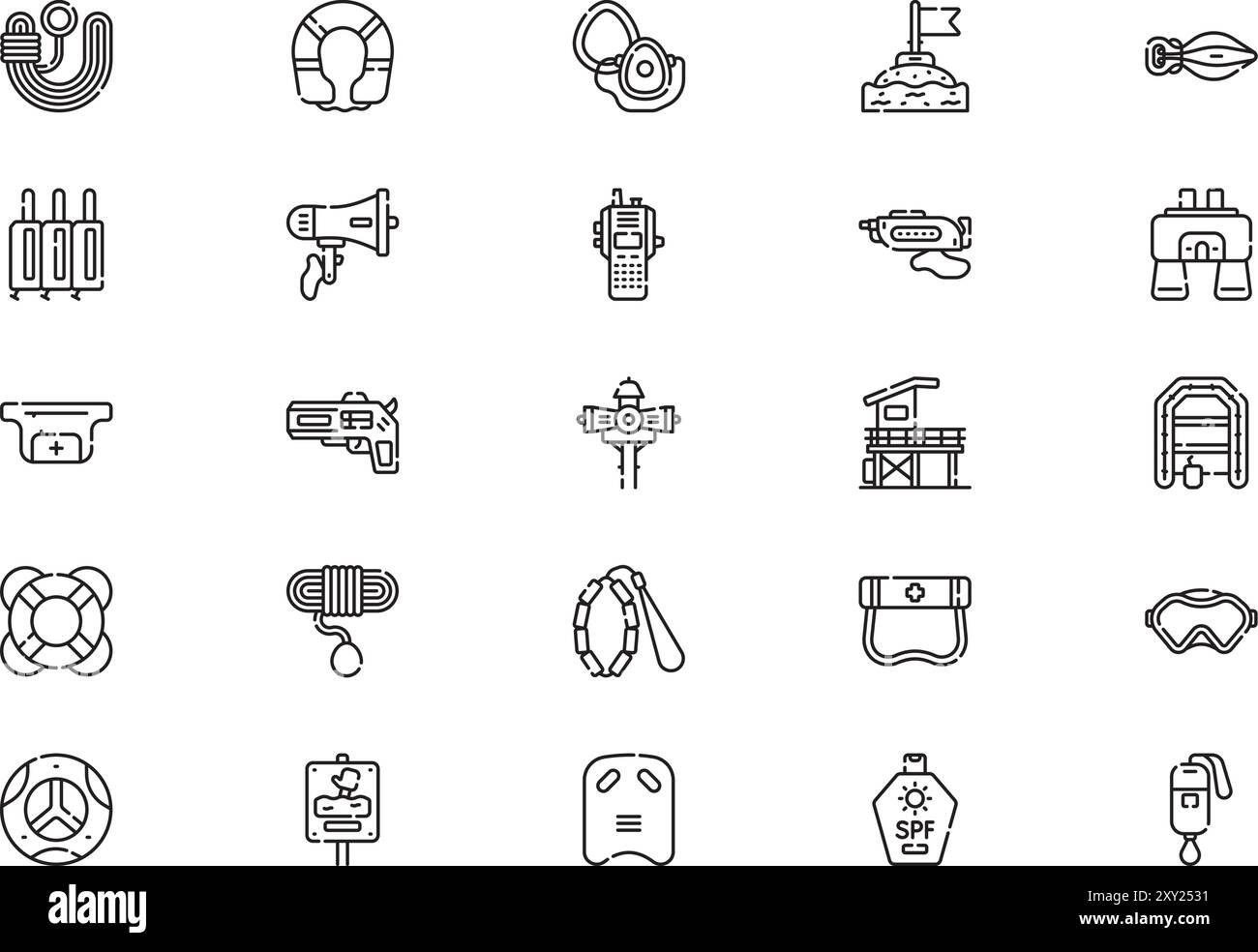 Lifeguard icons collection is a vector illustration with editable ...