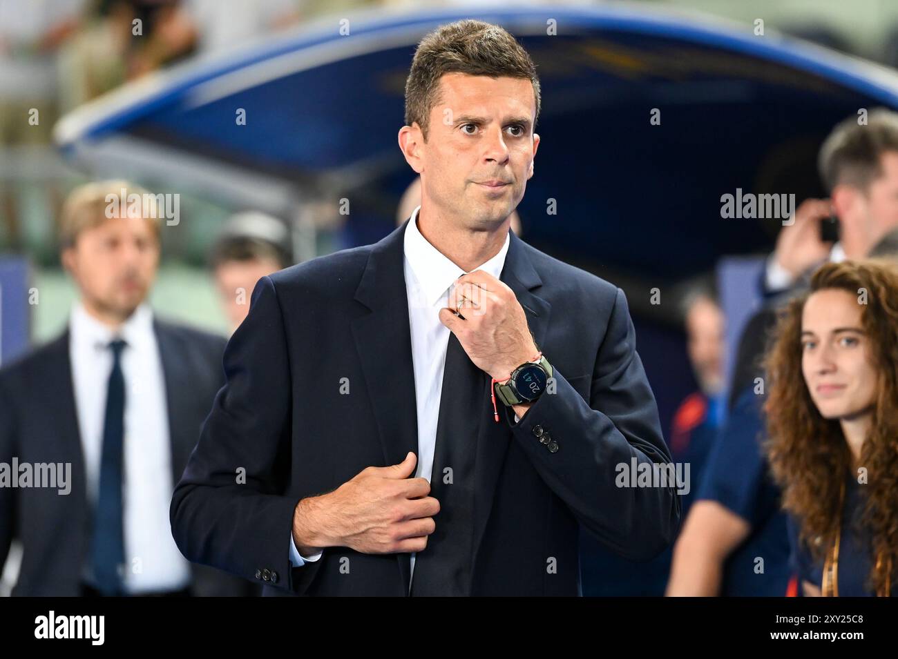 Juventus's Head coach Thiago Motta portrait during Hellas Verona FC vs Juventus FC, Italian soccer Serie A match in Verona, Italy, August 26 2024 Stock Photo