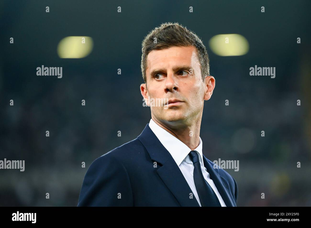 Juventus's Head coach Thiago Motta portrait during Hellas Verona FC vs Juventus FC, Italian soccer Serie A match in Verona, Italy, August 26 2024 Stock Photo