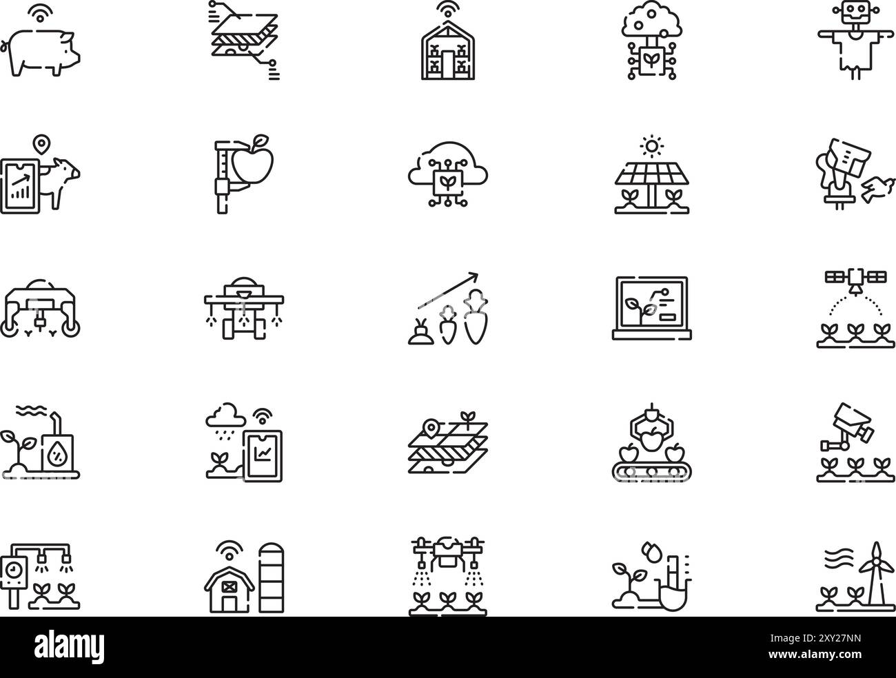 Smart farm icons collection is a vector illustration with editable ...