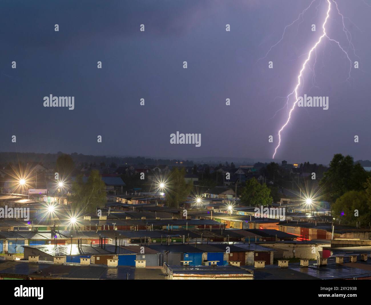 Shot of the lightning in the night sky Stock Photo - Alamy