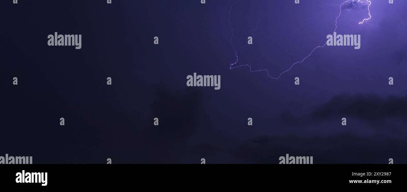 Shot of the lightning in the night sky Stock Photo - Alamy