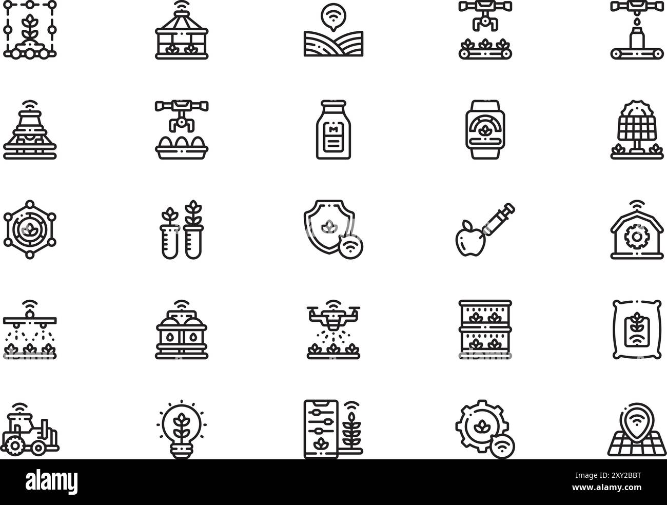 Smart farm icons collection is a vector illustration with editable ...