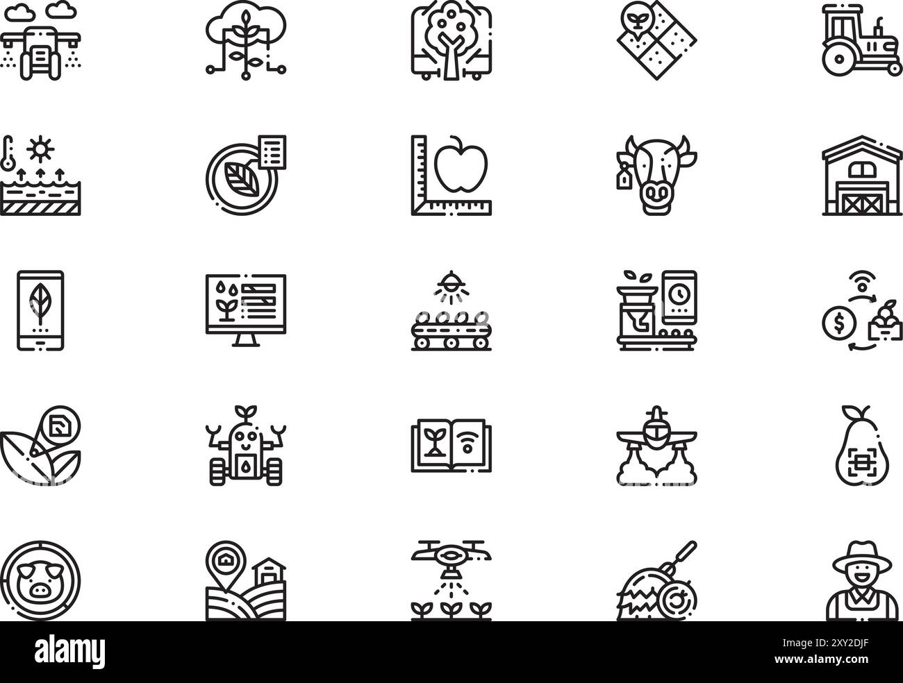Smart farm icons collection is a vector illustration with editable ...