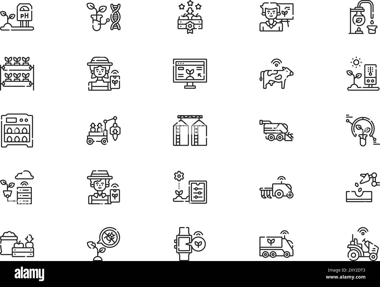 Smart farm icons collection is a vector illustration with editable ...