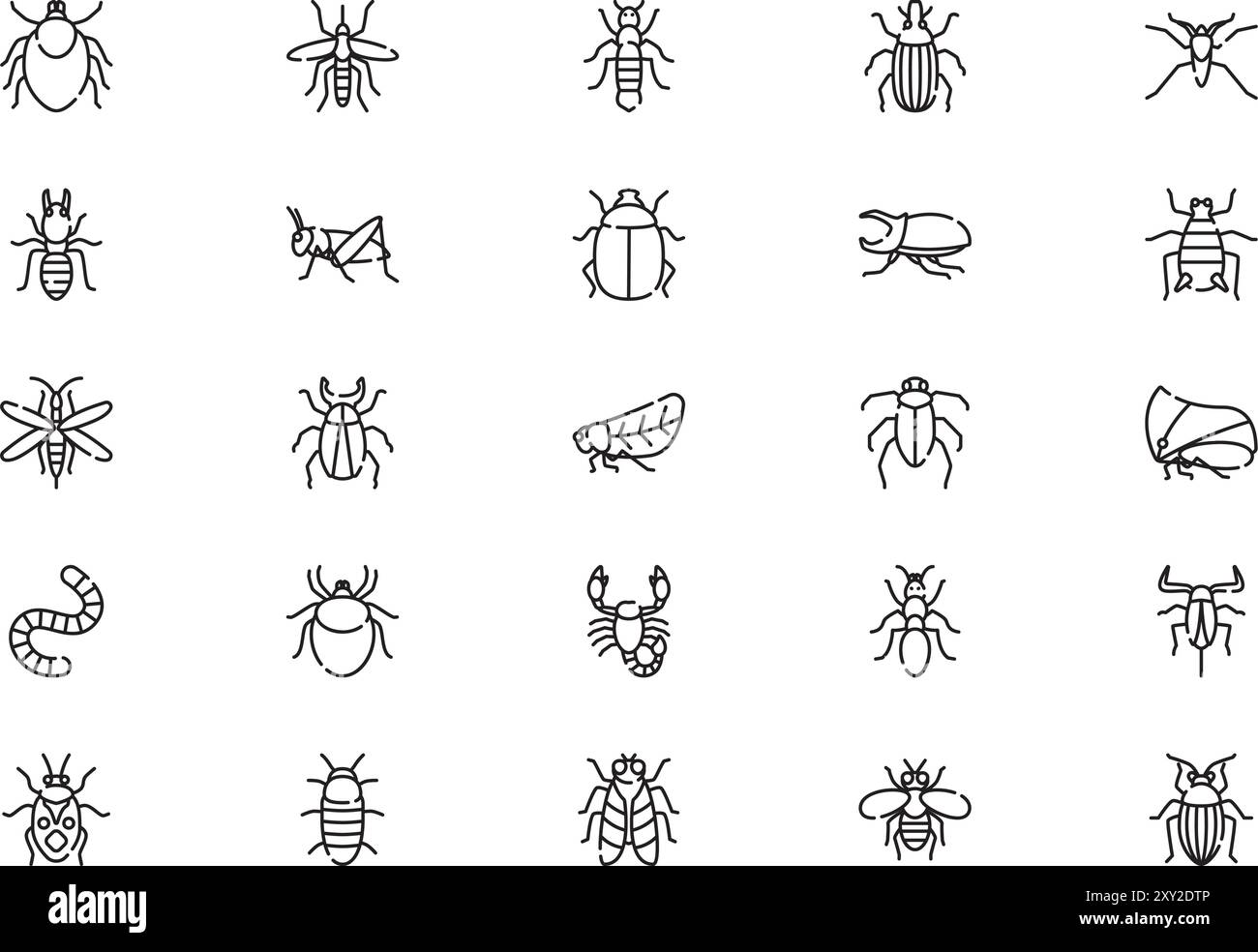 Insects icons collection is a vector illustration with editable stroke ...
