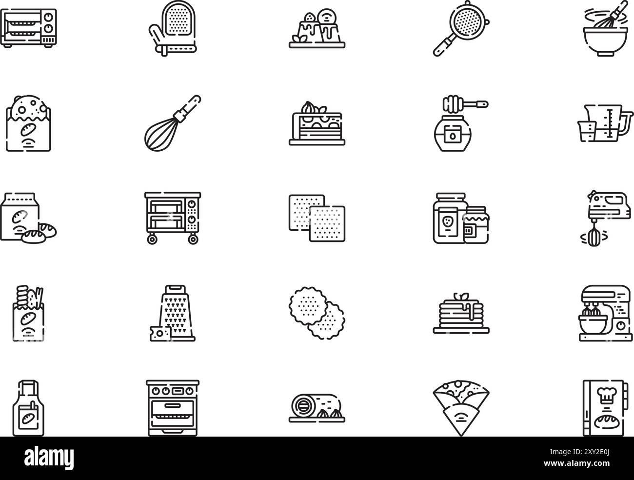 Bakery icons collection is a vector illustration with editable stroke ...