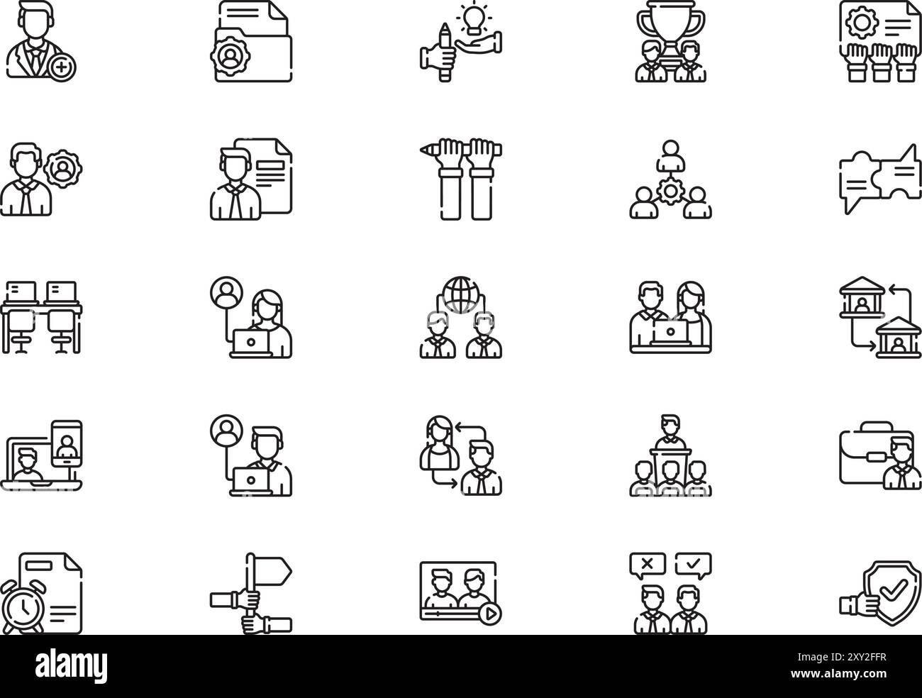 Collaboration icons collection is a vector illustration with editable ...