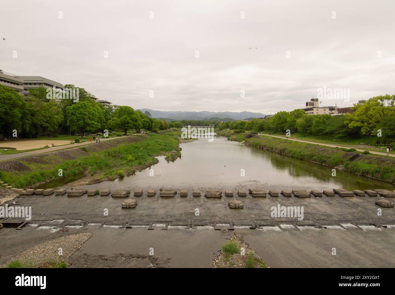 Kamogawa River. Famous river at Kyoto Stock Photo - Alamy