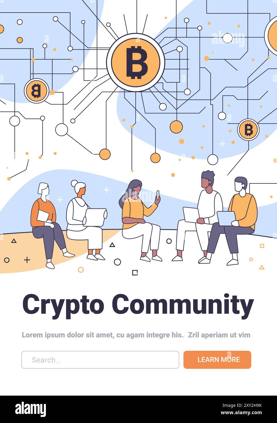 Crypto Community people discussing blockchain technology network  connections minimalistic style line art background Stock Vector Image & Art  - Alamy