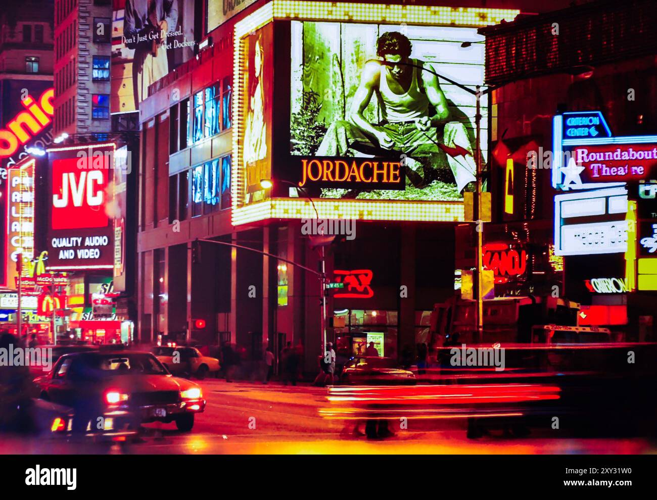 Times Square area of New York City during the 1994 World Cup Stock