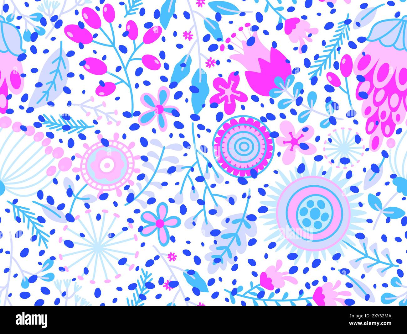 Simple floral seamless pattern with flowers for fabrics and textiles ...