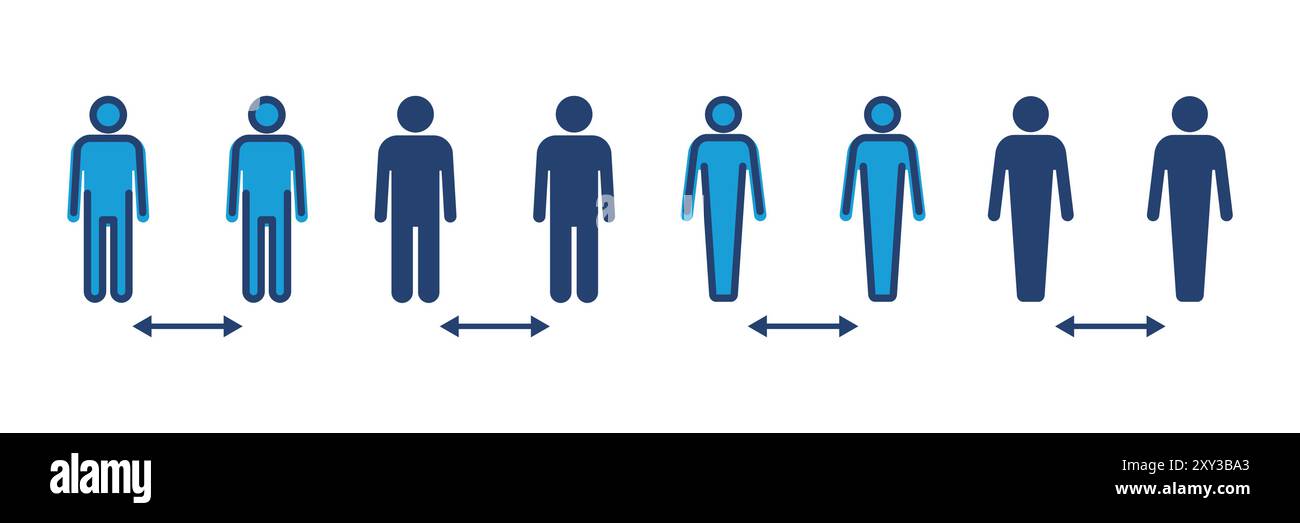 Social distance icon vector. social distancing icon. self quarantine ...