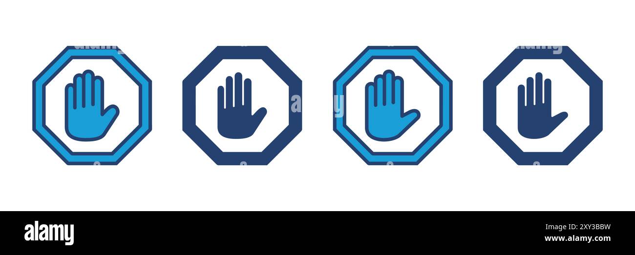 Stop icon vector. stop road sign. hand stop icon vector Stock Vector ...