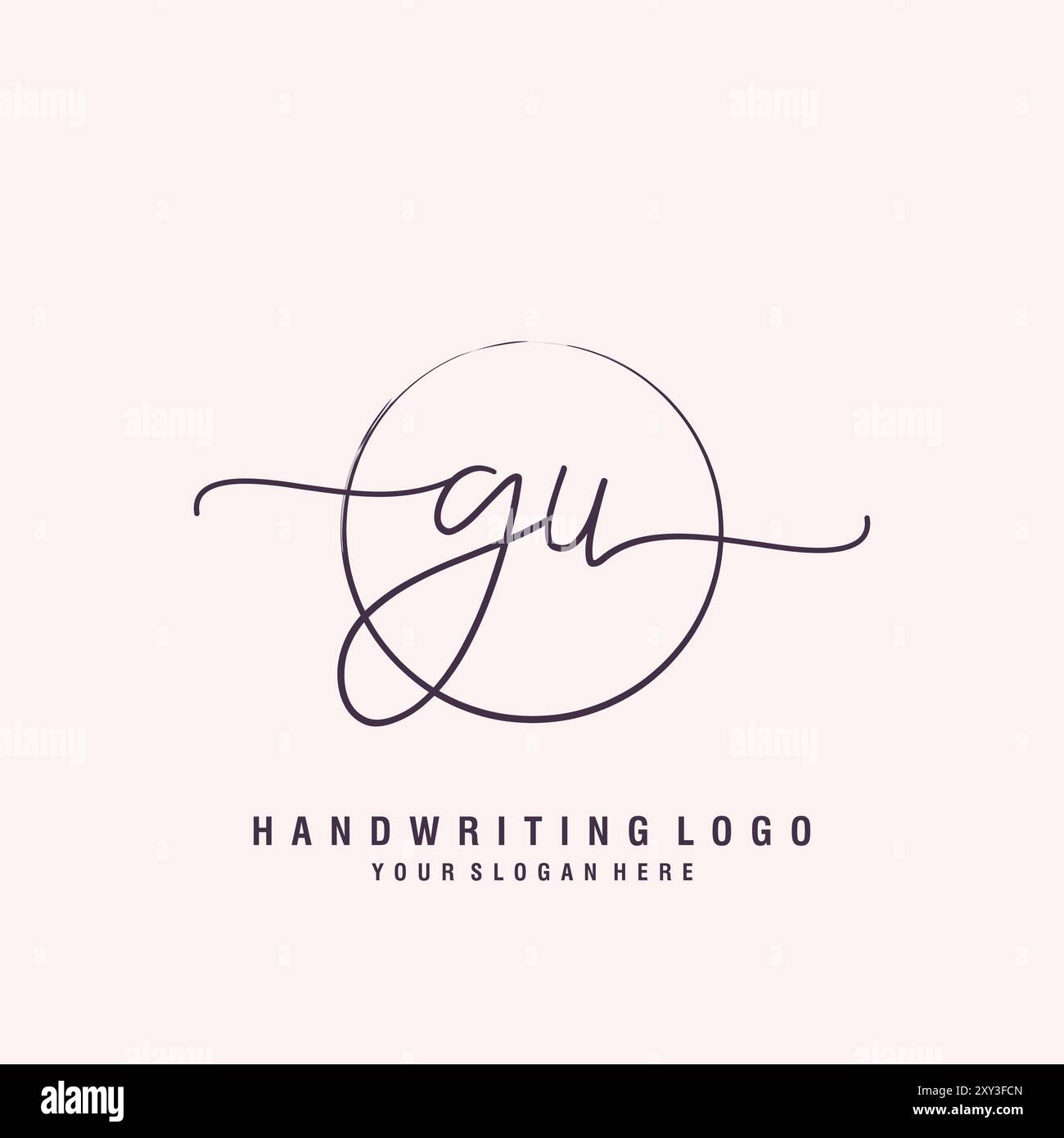 GU Letter logo minimal modern Stock Vector