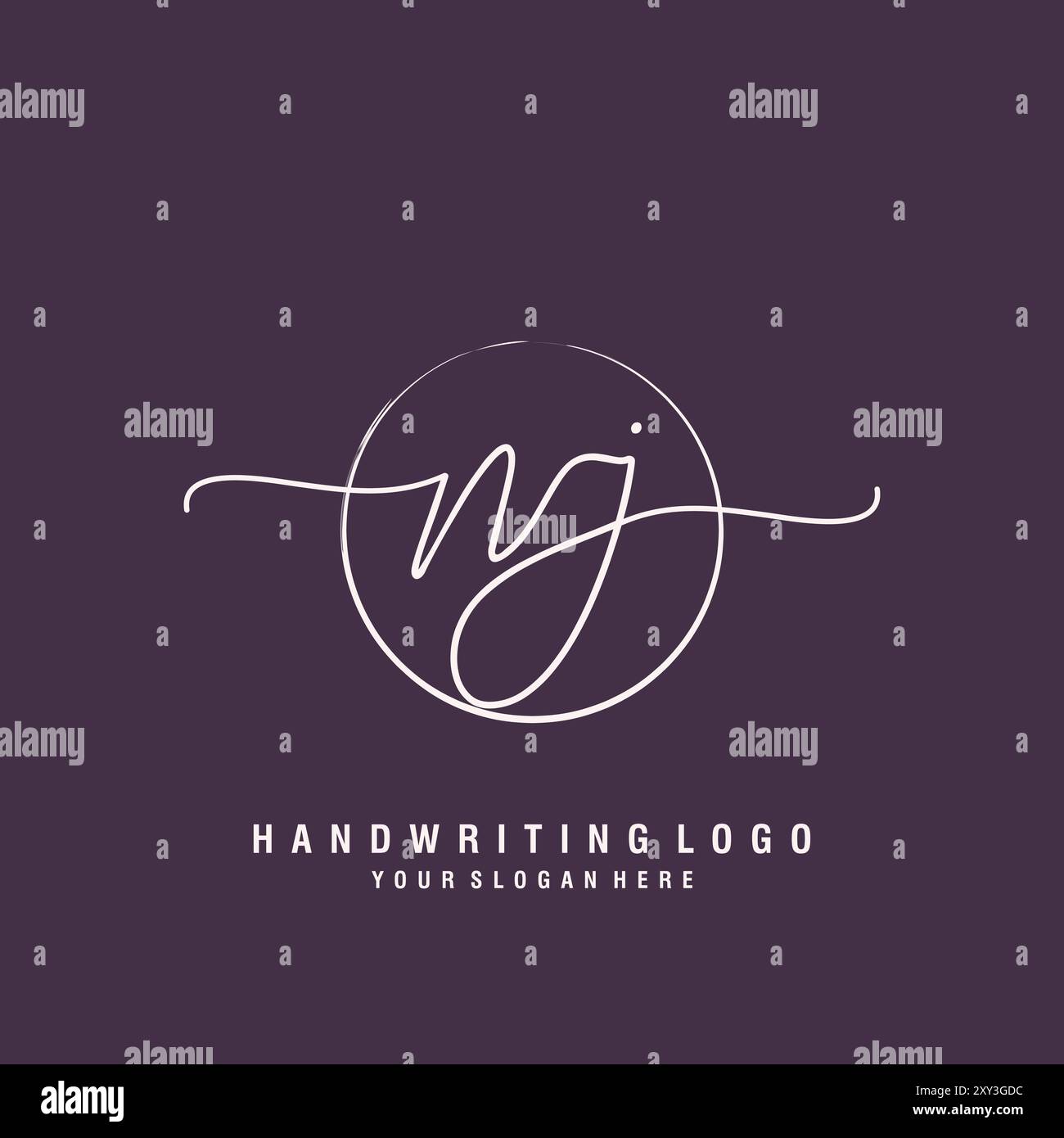 NJ Letter logo minimal modern Stock Vector