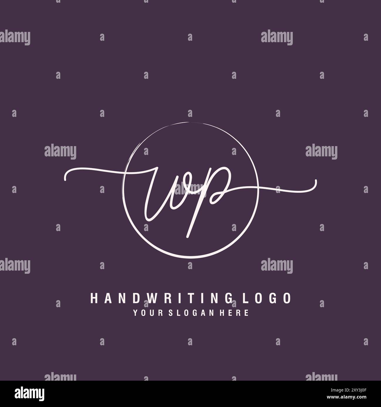 WP Letter logo minimal modern Stock Vector