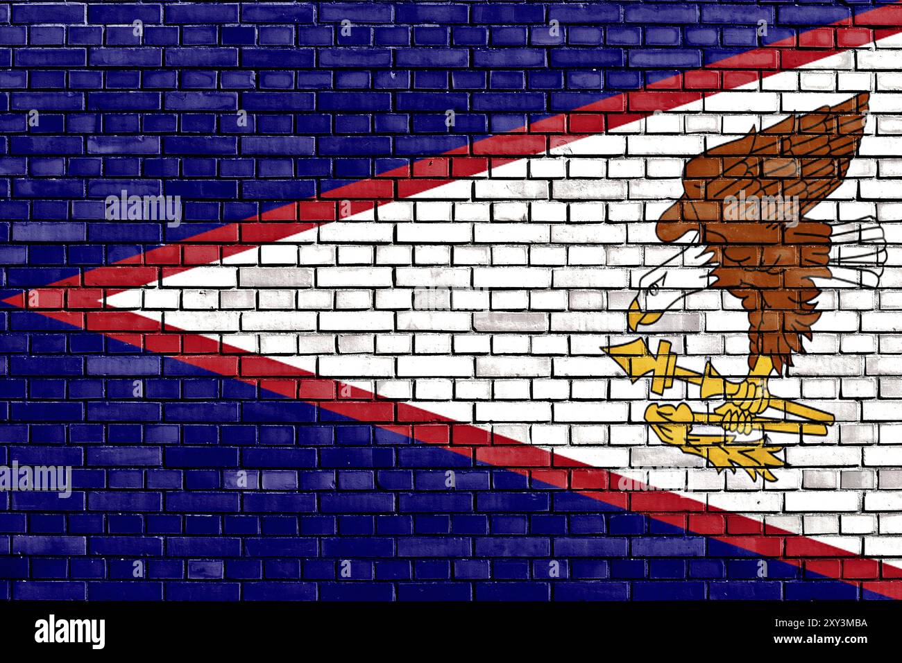 Flag of American Samoa painted on brick wall Stock Photo - Alamy