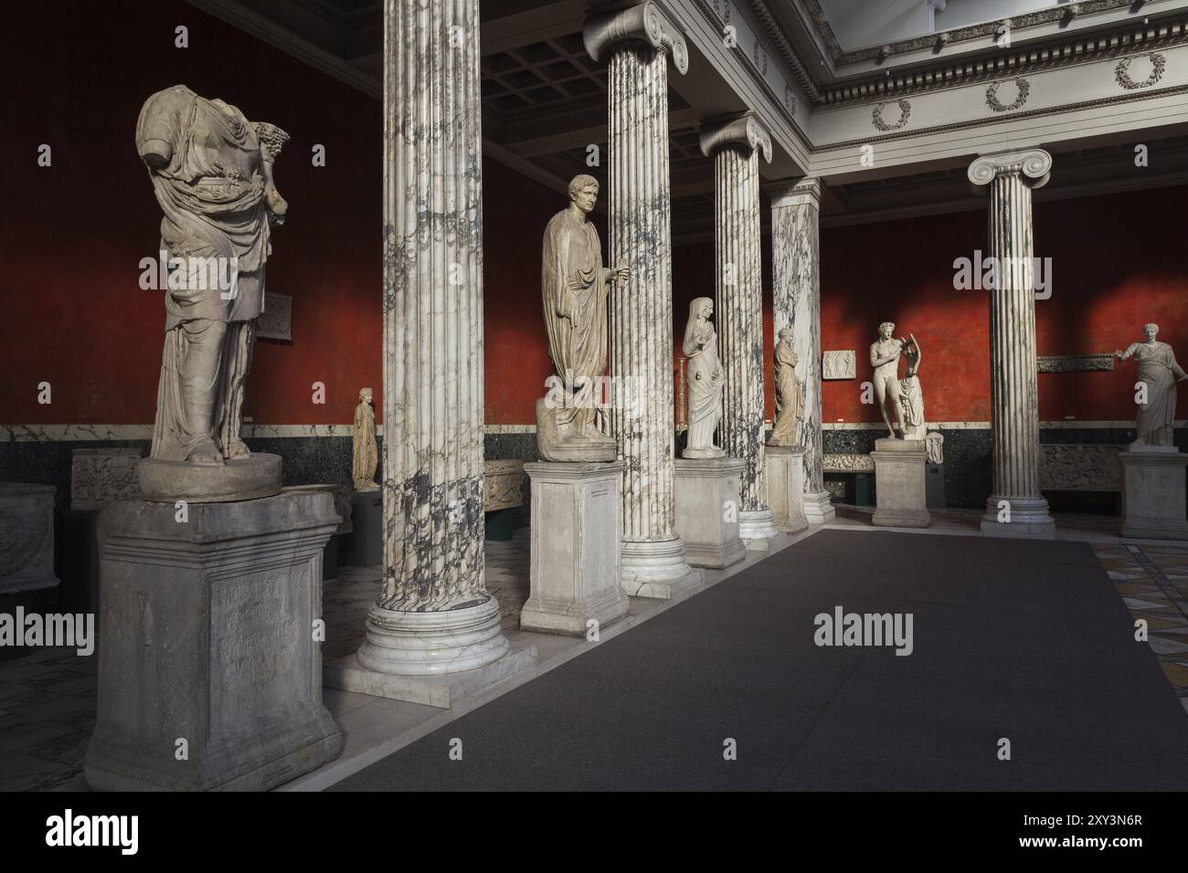 Copenhagen, Denmark, February 16, 2016: Roman and Greek Sculptures in the New Carlsberg Glyptotek, Europe Stock Photo