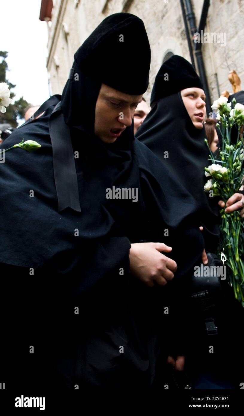 Good Friday procession in the Via dolorosa in the old city of Jerusalem ...