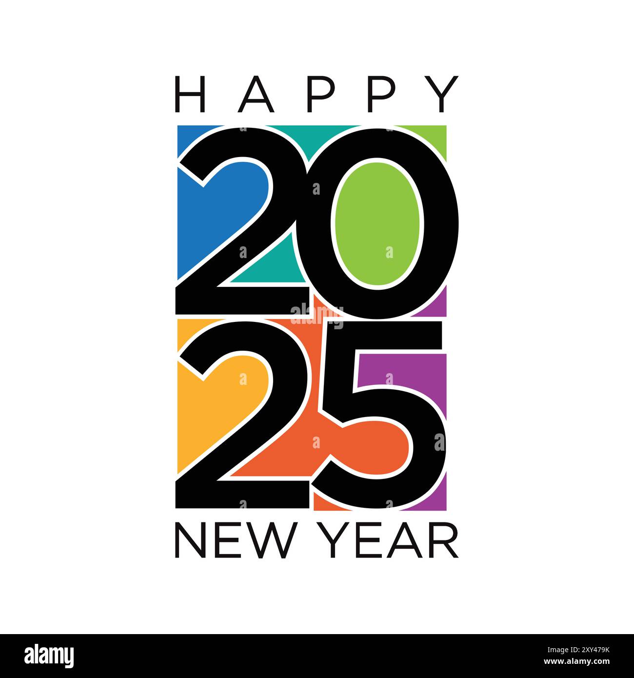 Number and letter Happy New Year 2025 element design. Vector