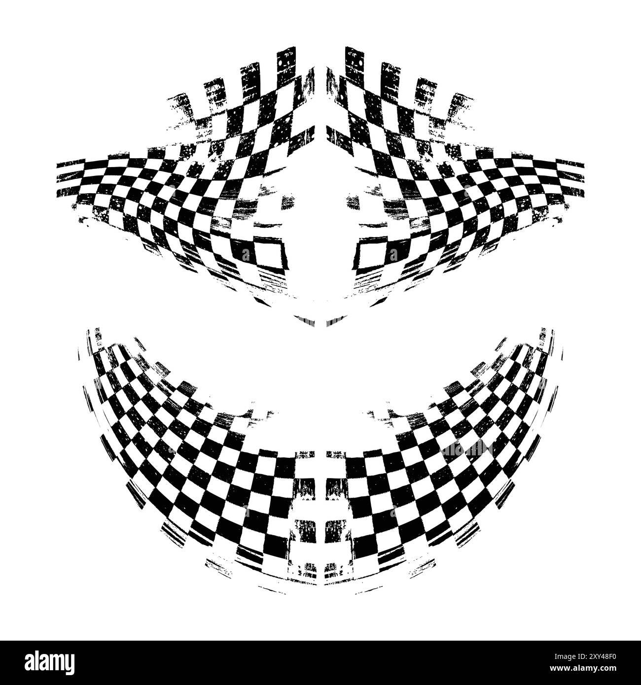 Grunge checkered race flags set Stock Vector