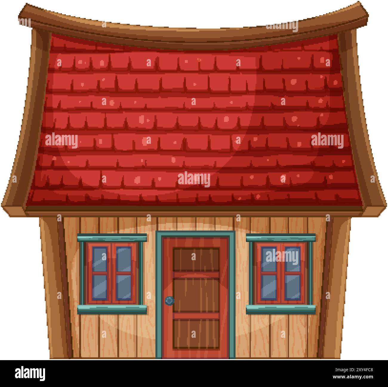 Illustration of a cozy wooden house Stock Vector Image & Art - Alamy