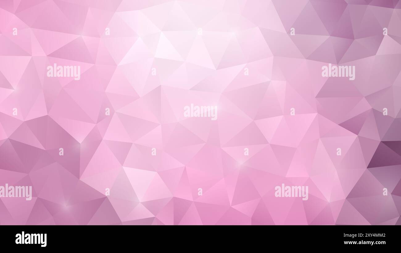 Rose pink polygon vector pattern background with color gradient. Abstract full frame 3D triangular low poly style background. Copy space. Stock Photo