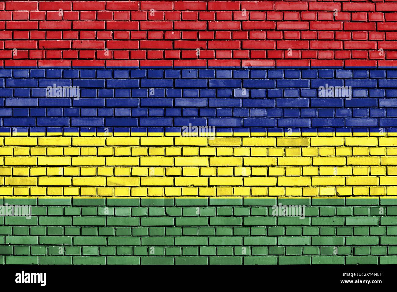 Flag of Mauritius painted on brick wall Stock Photo - Alamy