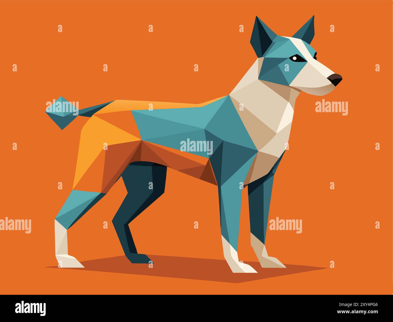 Low Poly Art Dog Background - Geometric Canine Design for Modern and ...