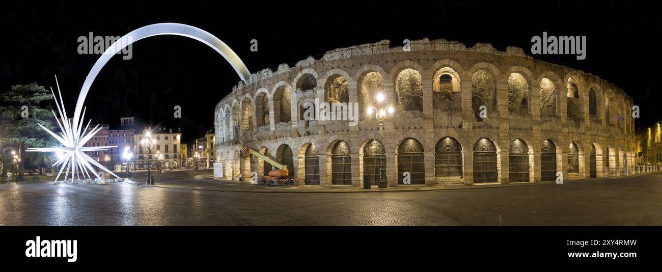 The roman amphitheatre of Verona, also called arena. Famous for its opera festival Stock Photo