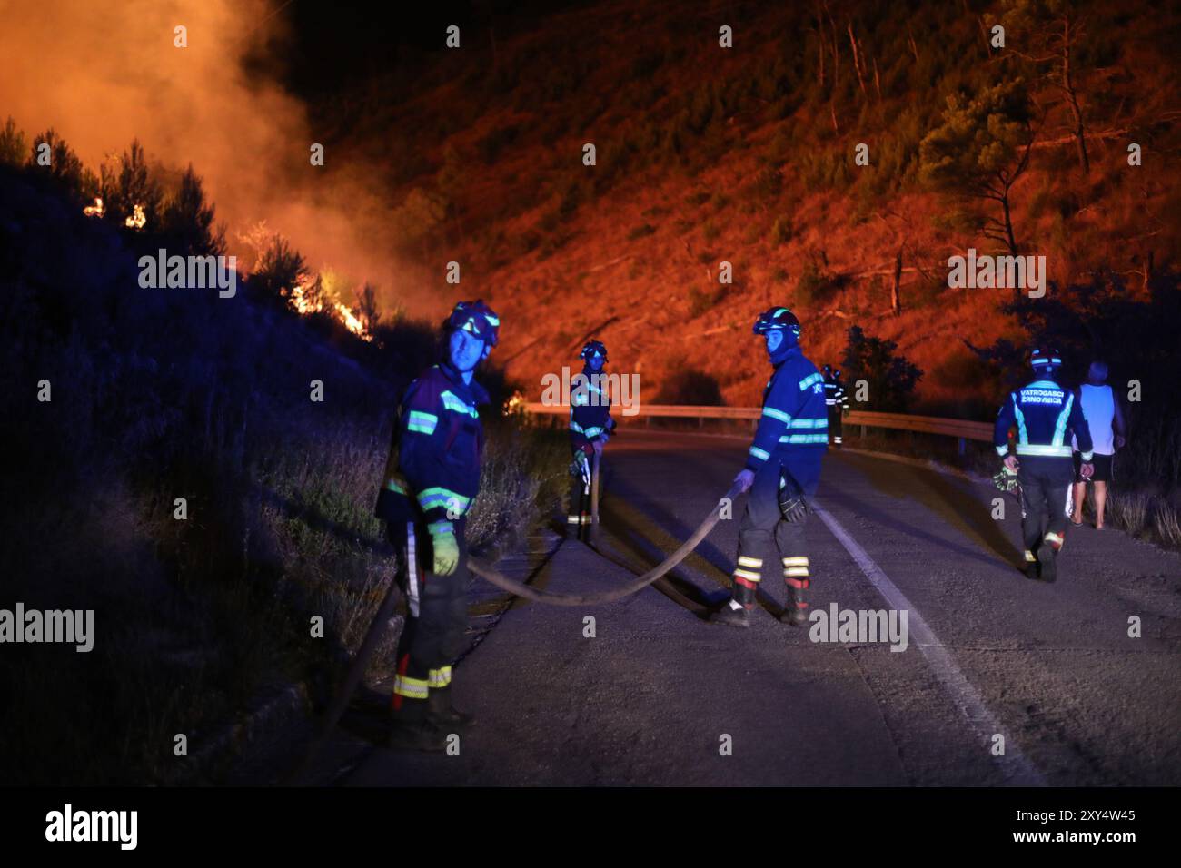 Zagreb, Croatia. 28th Apr, 2024. Big fire cought woods near village of Zrnovnica, Croatia on 28.08.2024. Photo: Ivo Cagalj/PIXSELL Credit: Pixsell/Alamy Live News Stock Photo