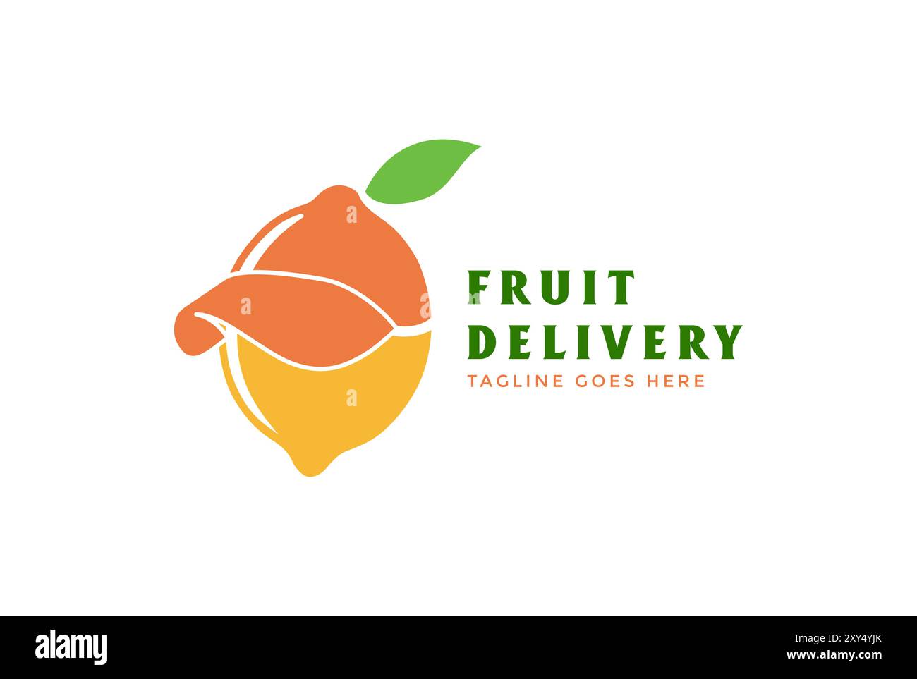 Fresh Lemon Lime Orange Fruit with Delivery Hat Service Logo Design ...