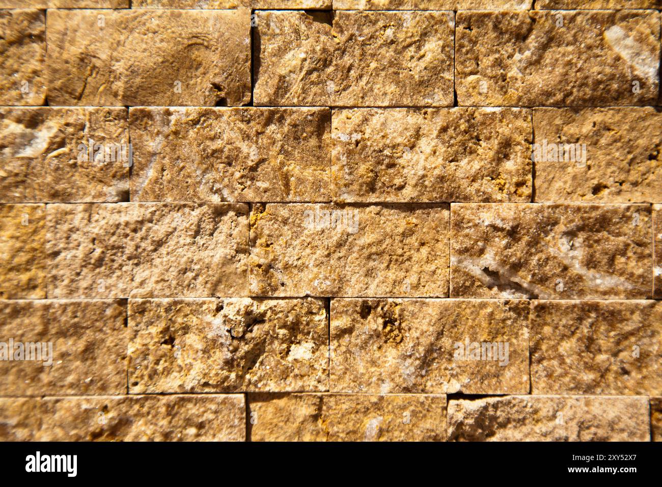 Rectangular cut out beige organic marble wall texture background can be, tile seamless lined up Stock Photo