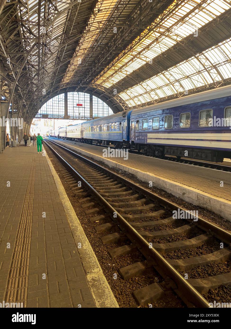 Spacious Train Station with Arched Roof Lviv city Stock Photo - Alamy