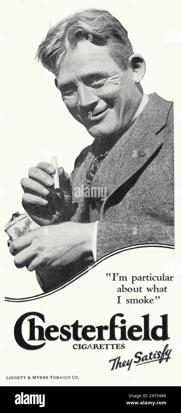 chesterfield black cigarette Vintage smoking ad black smoker hi-res stock photography and images