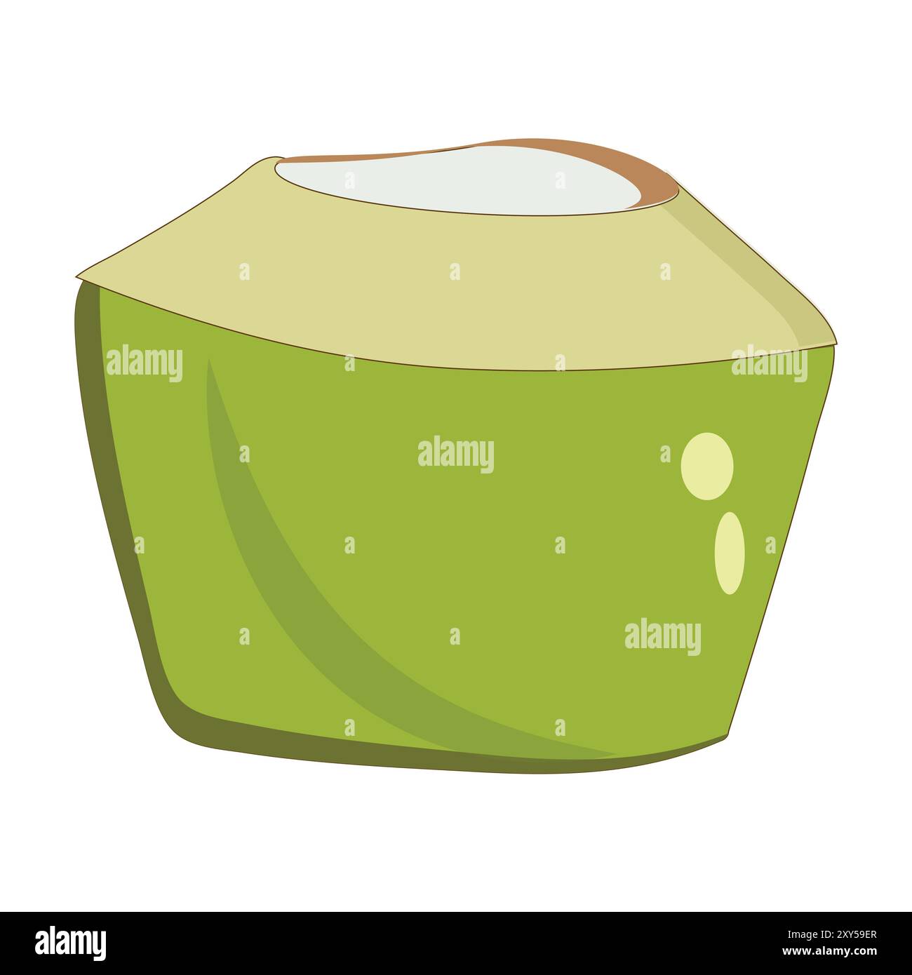 Green coconut vector graphics, Young coconut water icon. Summer coconut ...