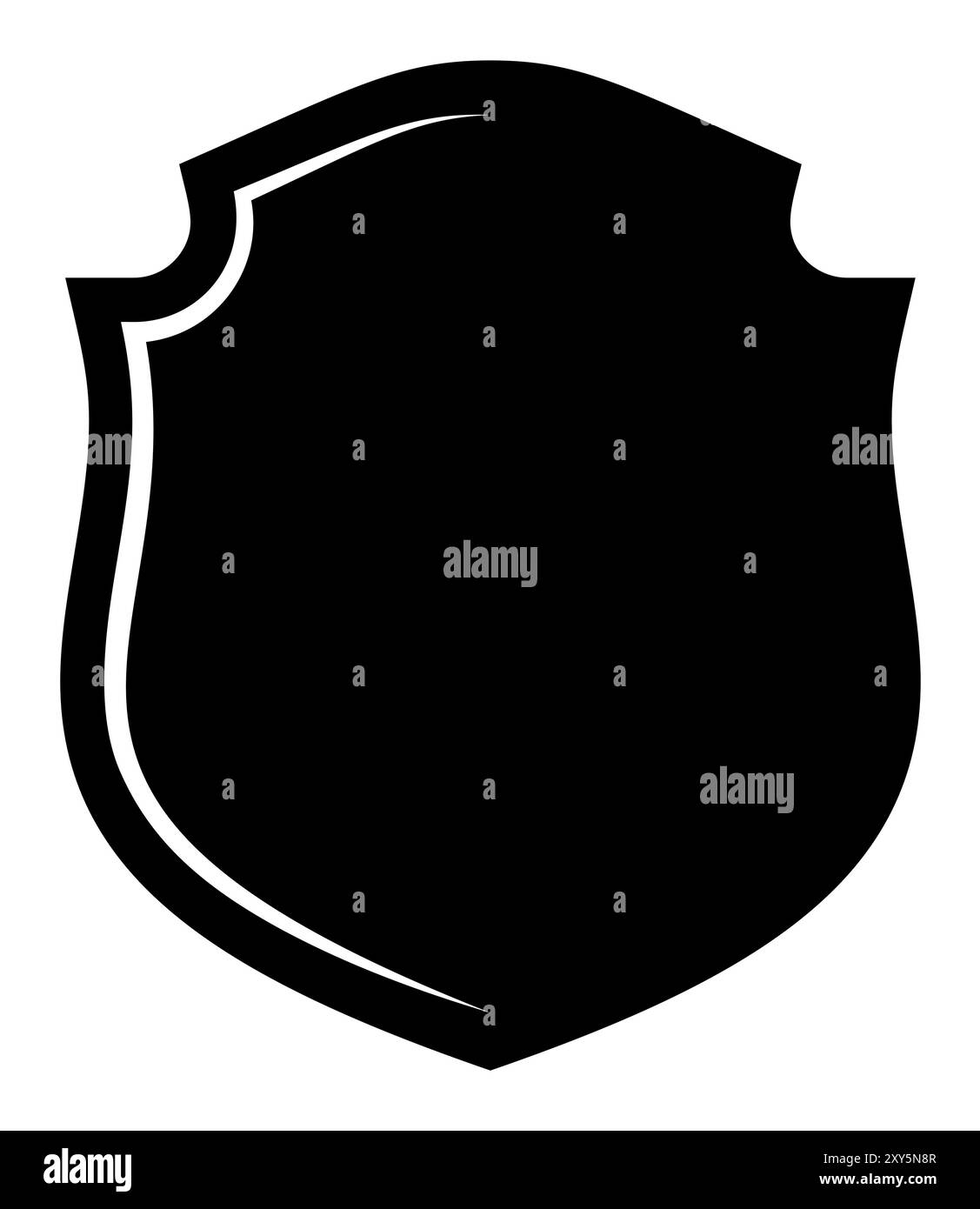 Black Shield frame Logo. Vector template Sign of Protection, Guard and Security. Insurance or Immunity Empty icon design isolated on white background Stock Vector