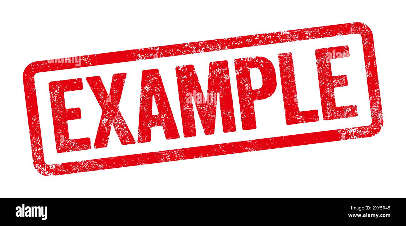 Red stamp on a white background - Example Stock Photo - Alamy