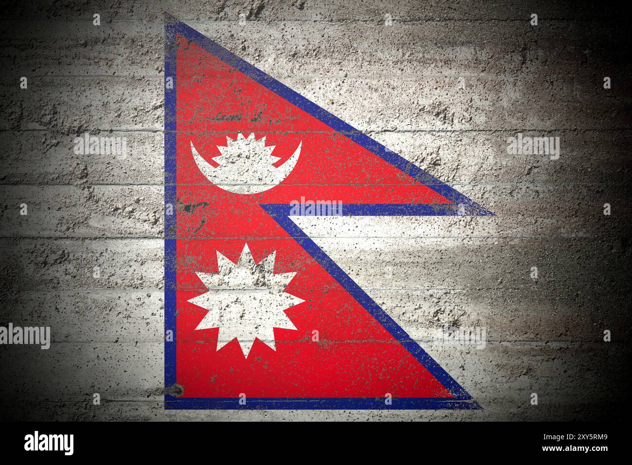 Flag of nepal on weathered concrete hi-res stock photography and images ...