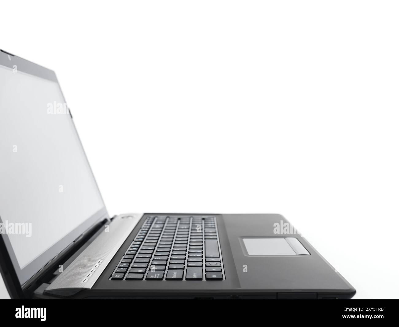 17-inch black notebook laptop computer isolated on white background Stock Photo