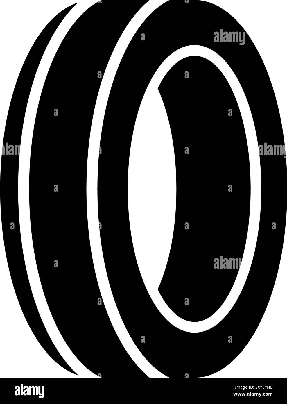 Black vector icon of a car tire. Stock Vector