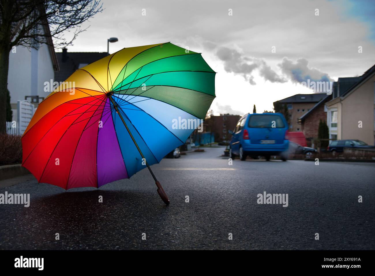 Umbrella on the street Stock Photo