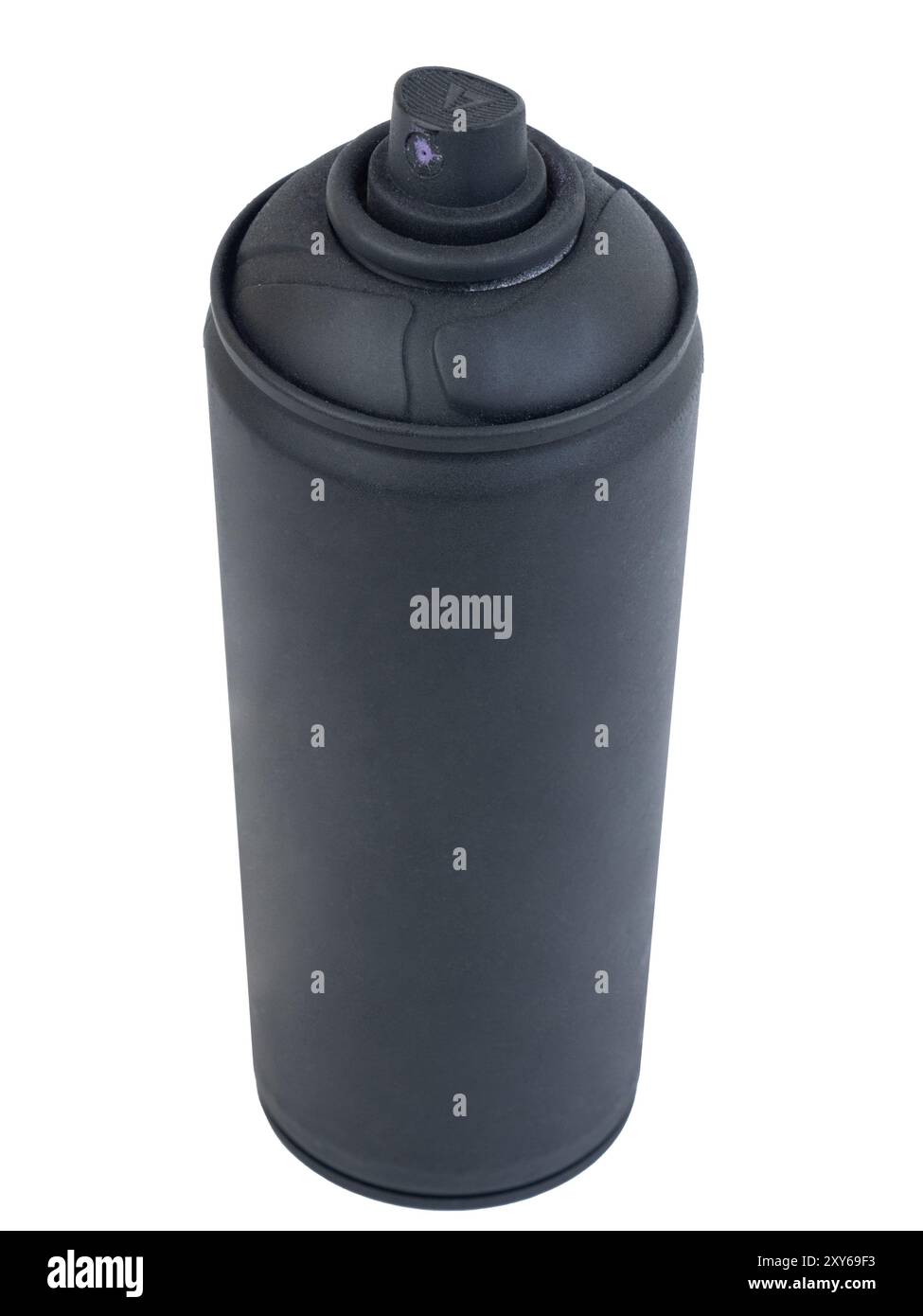 Black spray paint can isolated on transparent background Stock Photo