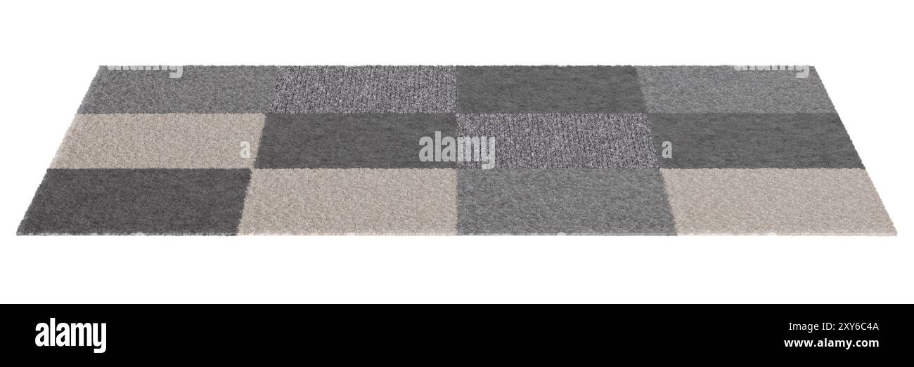 Modern, gray rectangular carpet, front view. Rug isolated on white ...
