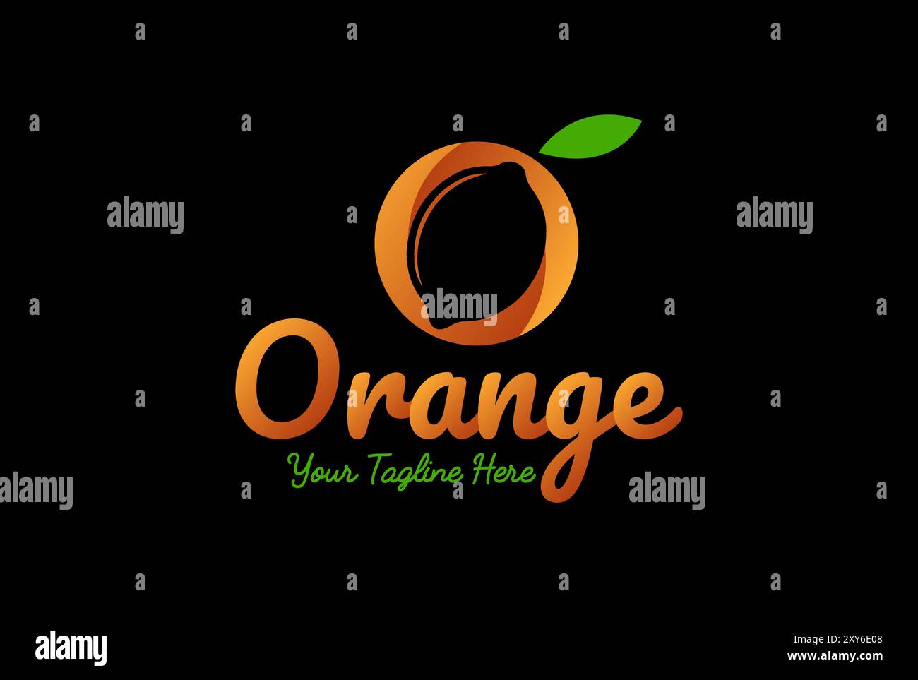 Modern Initial Letter O for Orange Lemon Lime Fruit Logo Design Vector Stock Vector