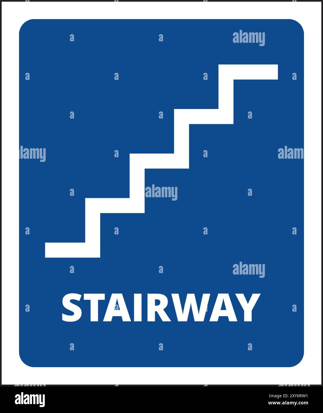 A blue stairway banner on a white background Stock Vector